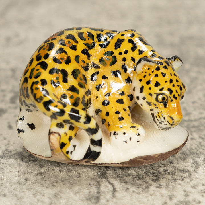 Jaguar Tagua Nut Carving