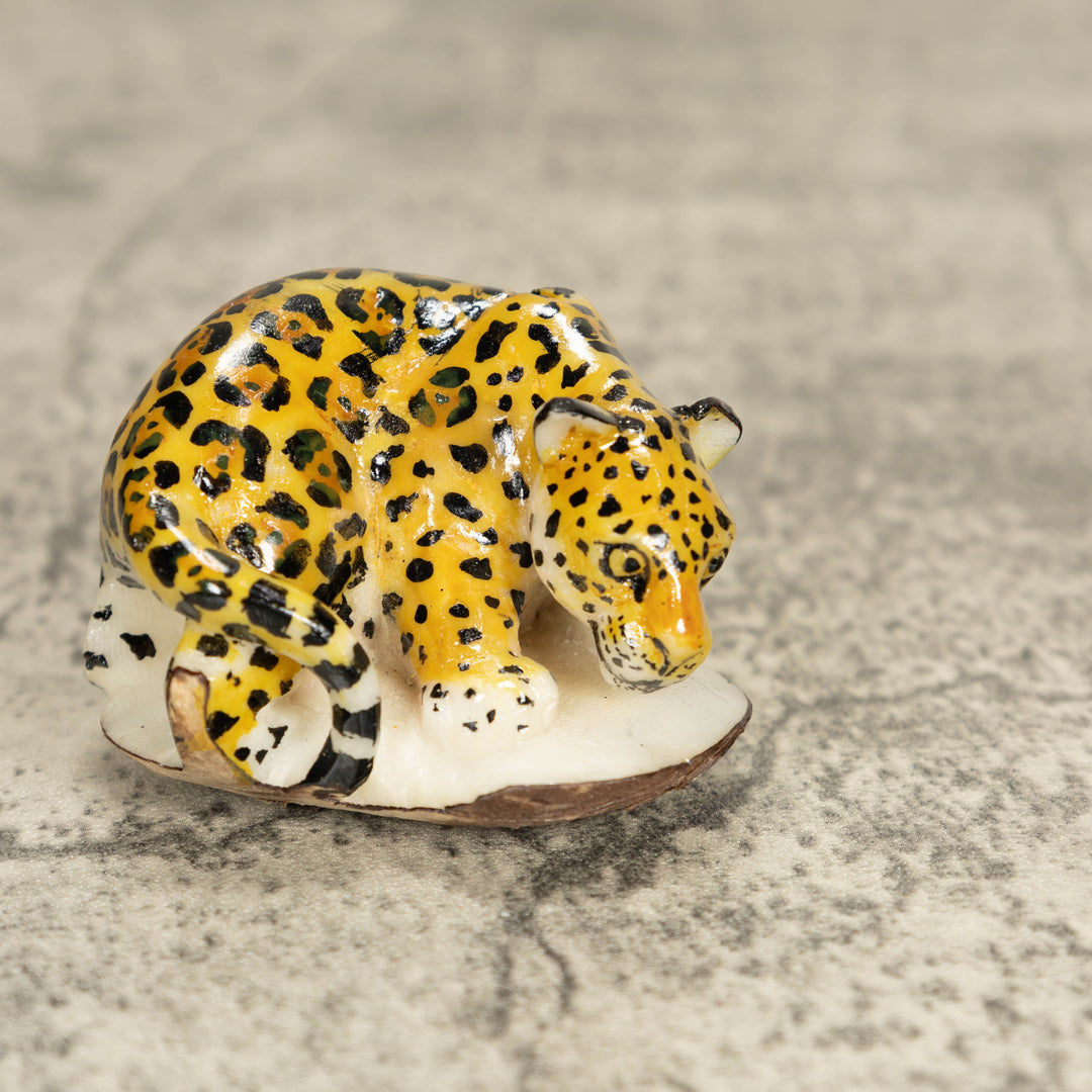 Jaguar Tagua Nut Carving