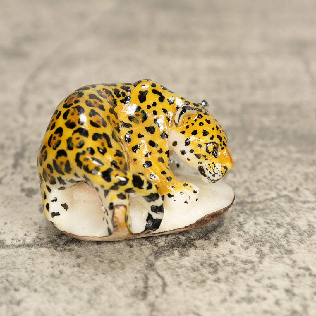 Jaguar Tagua Nut Carving