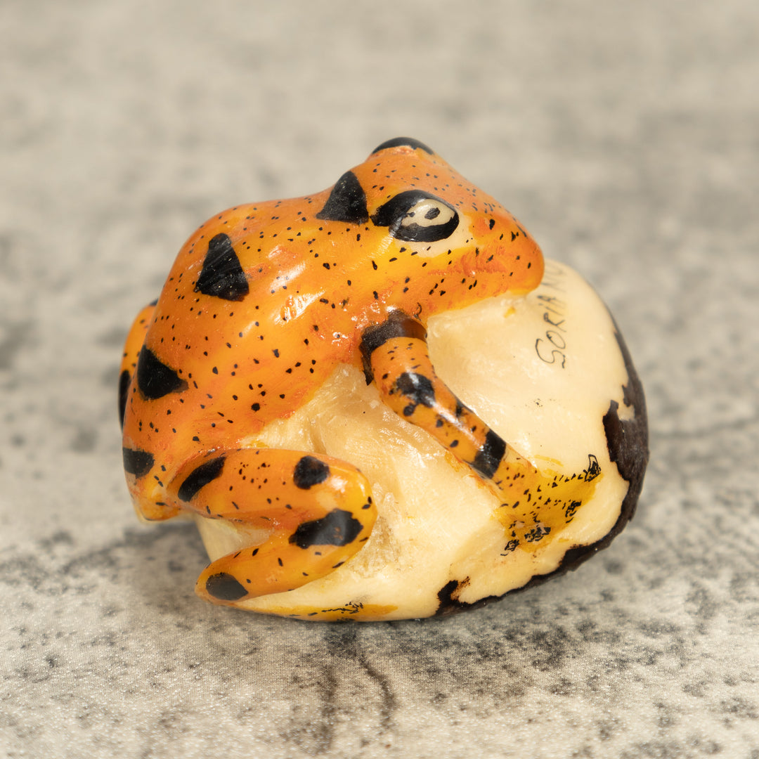 Vintage Frog Tagua Nut Carving