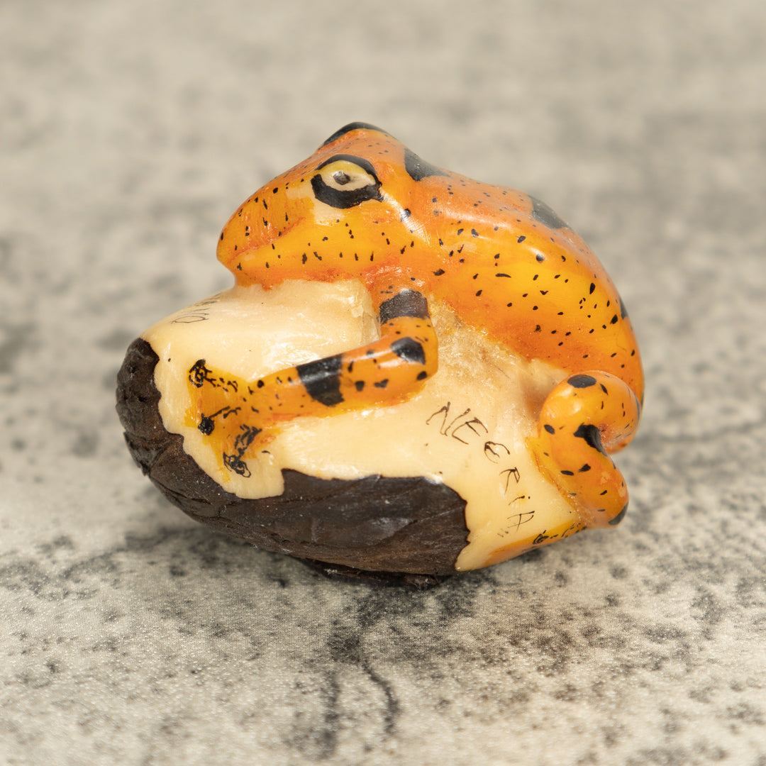 Vintage Frog Tagua Nut Carving
