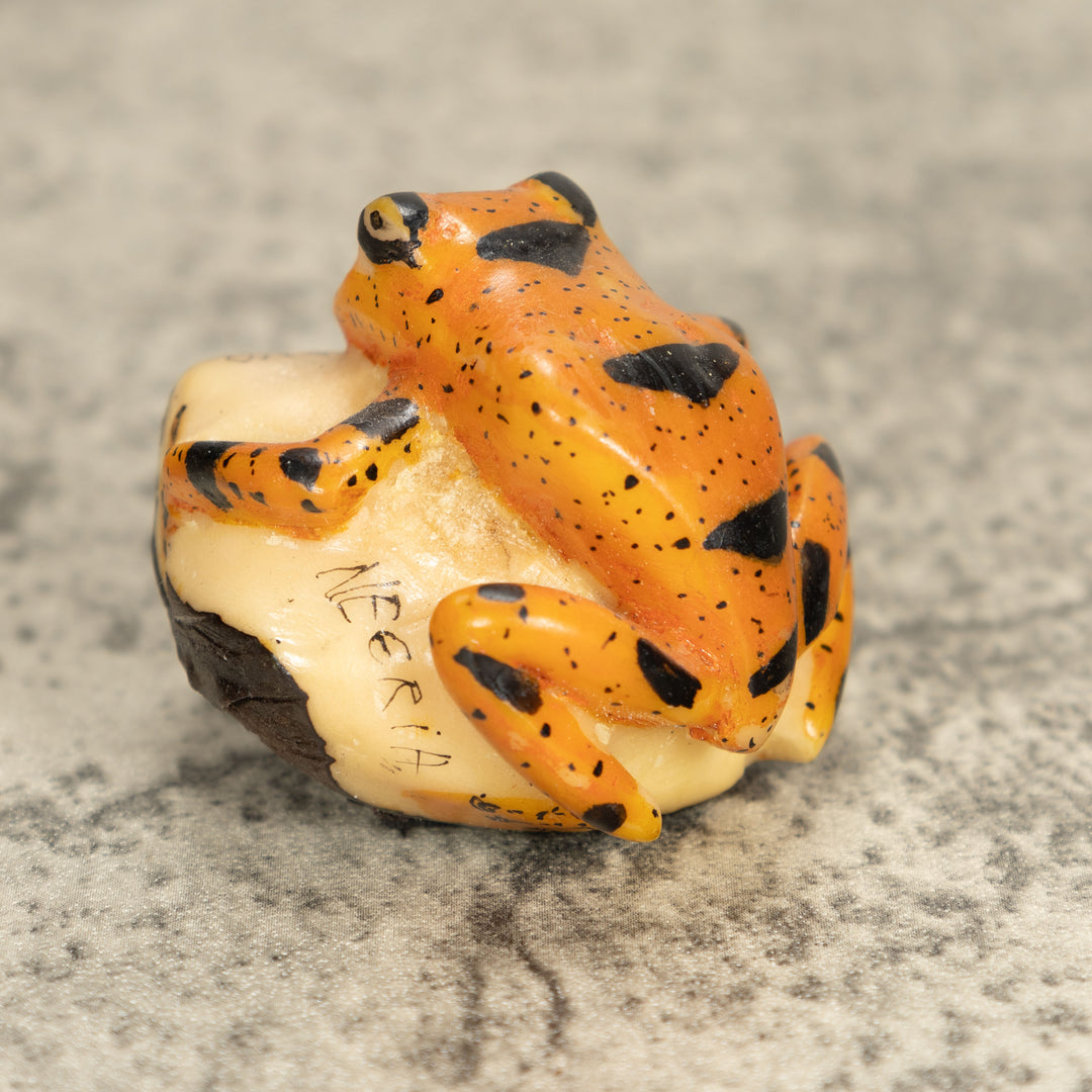 Vintage Frog Tagua Nut Carving