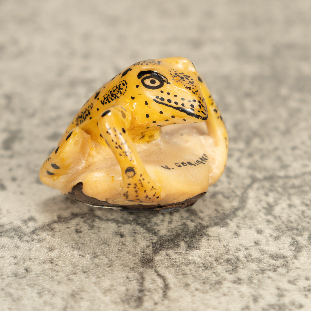 Vintage Frog Tagua Nut Carving