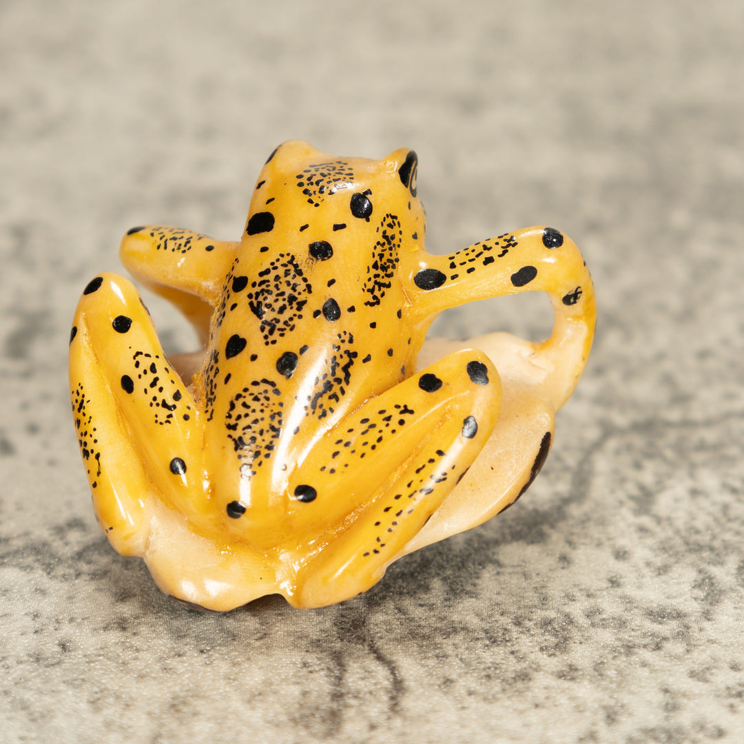 Vintage Frog Tagua Nut Carving