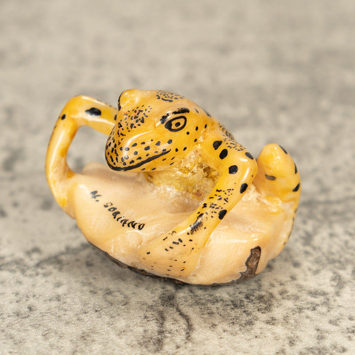 Vintage Frog Tagua Nut Carving