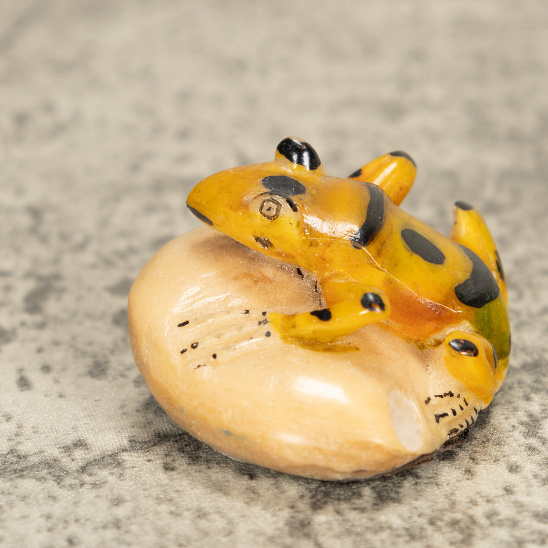 Vintage Frog Tagua Nut Carving