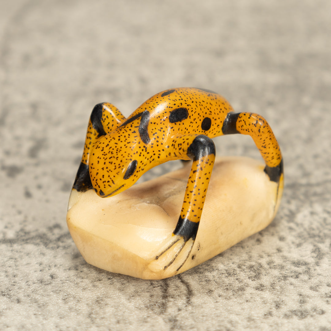 Vintage Frog Tagua Nut Carving