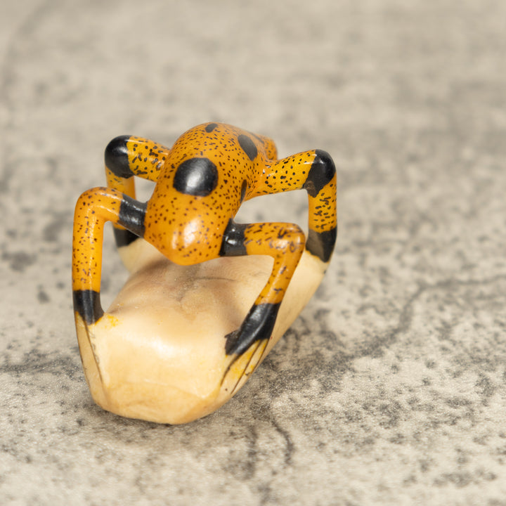 Vintage Frog Tagua Nut Carving