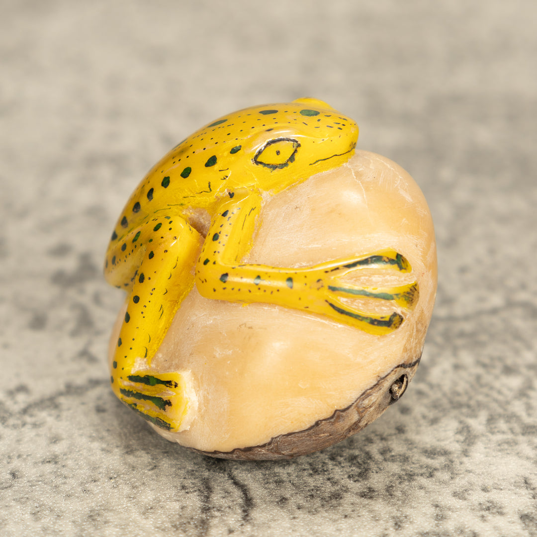 Vintage Frog Tagua Nut Carving
