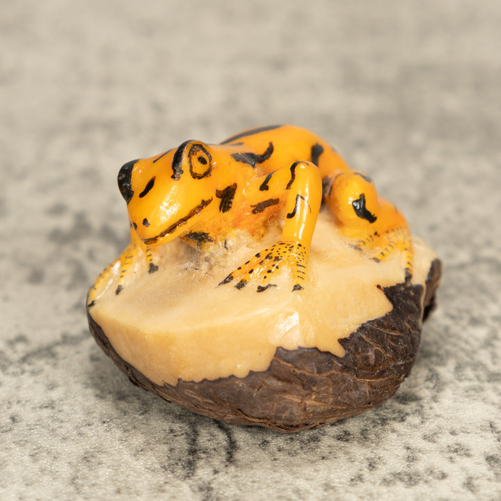 Vintage Frog Tagua Nut Carving