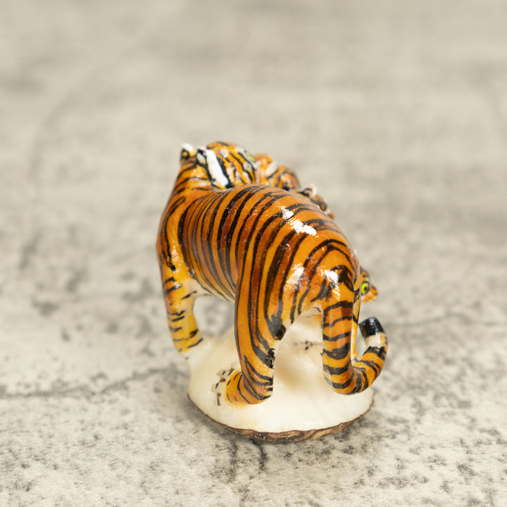 3 Bengal Tiger Cat Tagua Nut Carving