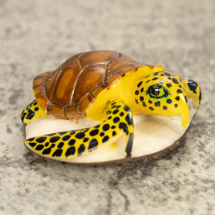 Sea Turtle Tagua Nut Carving