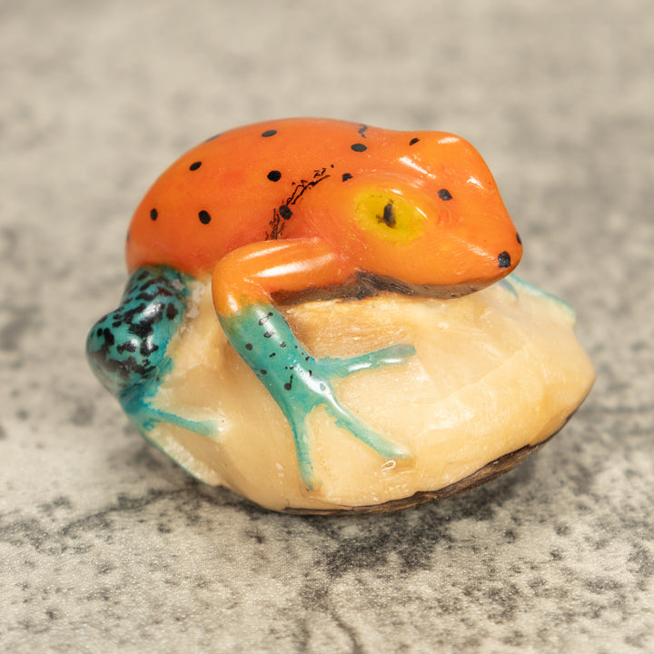 Vintage Poison Dart Tagua Nut Carving