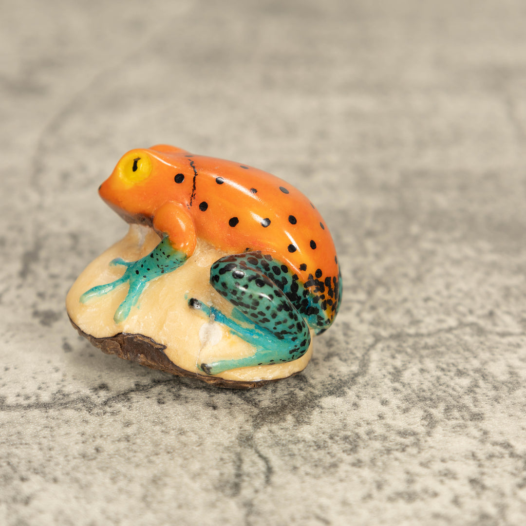 Vintage Poison Dart Tagua Nut Carving