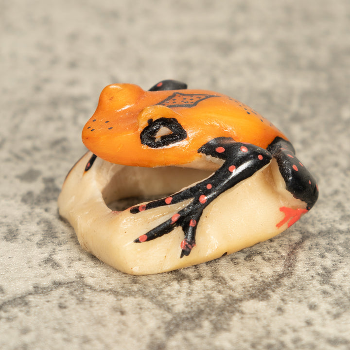 Vintage Poison Dart Tagua Nut Carving