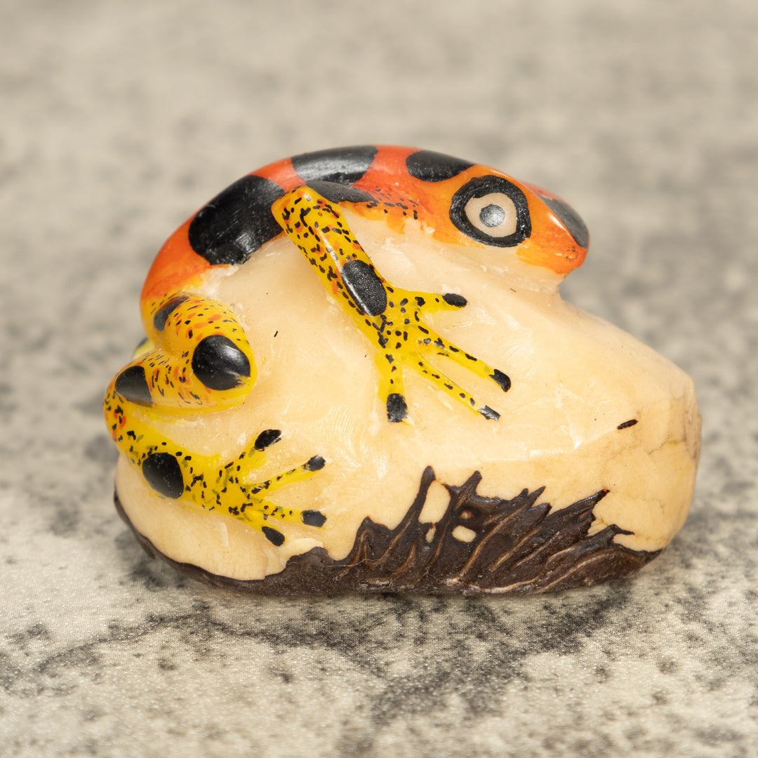 Vintage Poison Dart Tagua Nut Carving