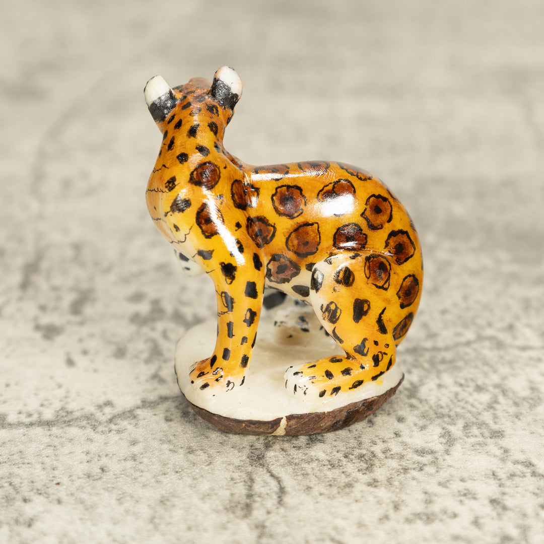Jaguar Cat Tagua Nut Carving