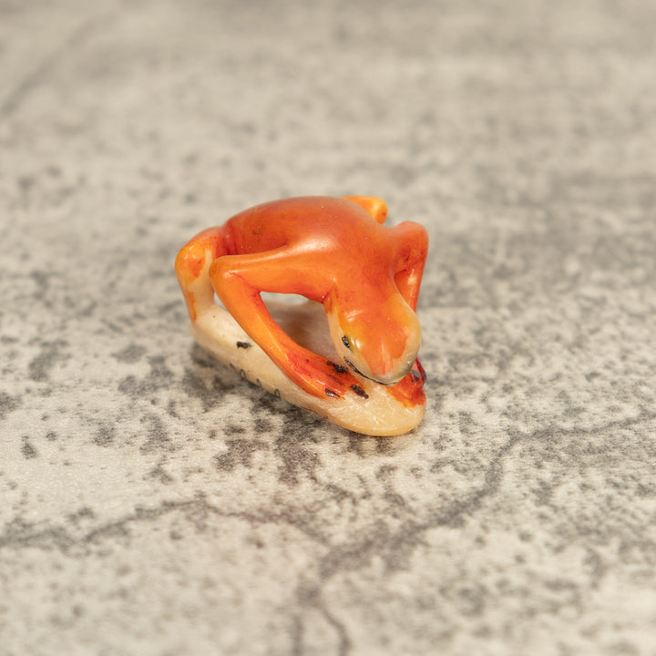 Vintage Poison Dart Tagua Nut Carving