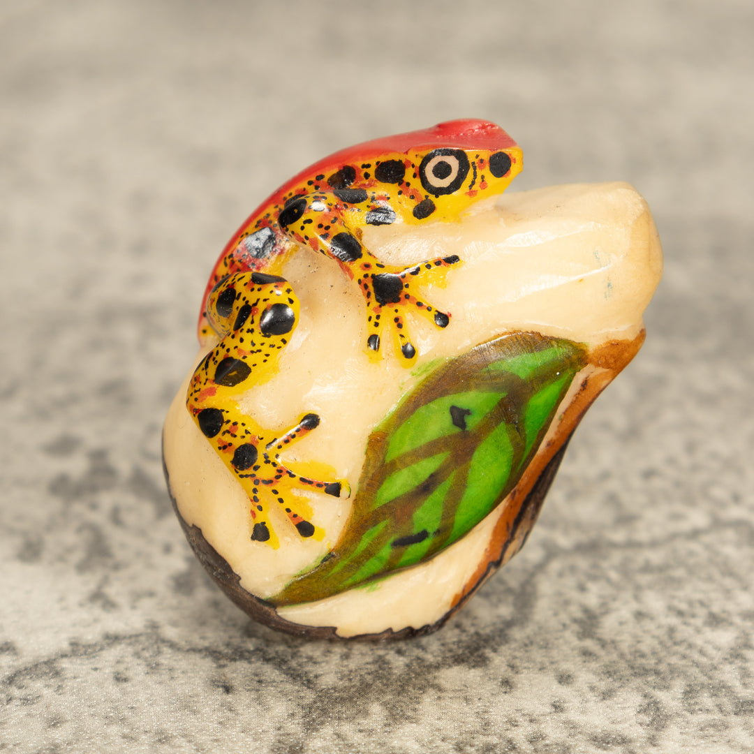 Vintage Poison Dart Tagua Nut Carving