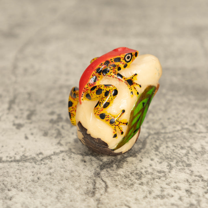 Vintage Poison Dart Tagua Nut Carving