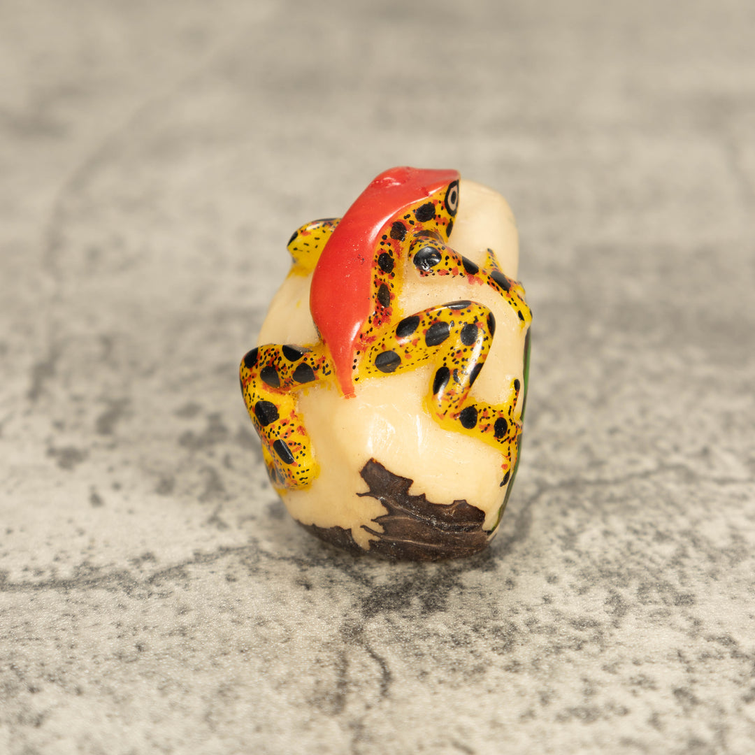 Vintage Poison Dart Tagua Nut Carving