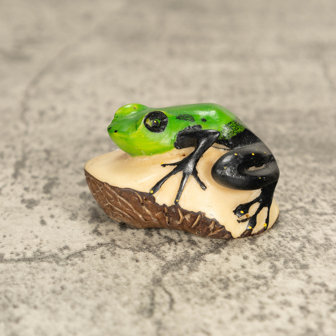 Vintage Poison Dart Tagua Nut Carving