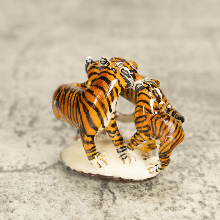 3 Bengal Tiger Cat Tagua Nut Carving
