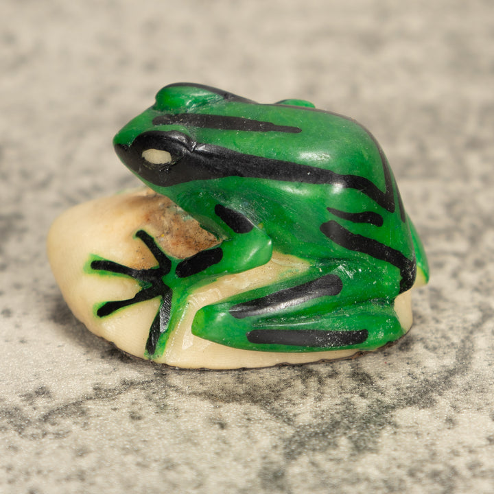 Vintage Poison Dart Tagua Nut Carving