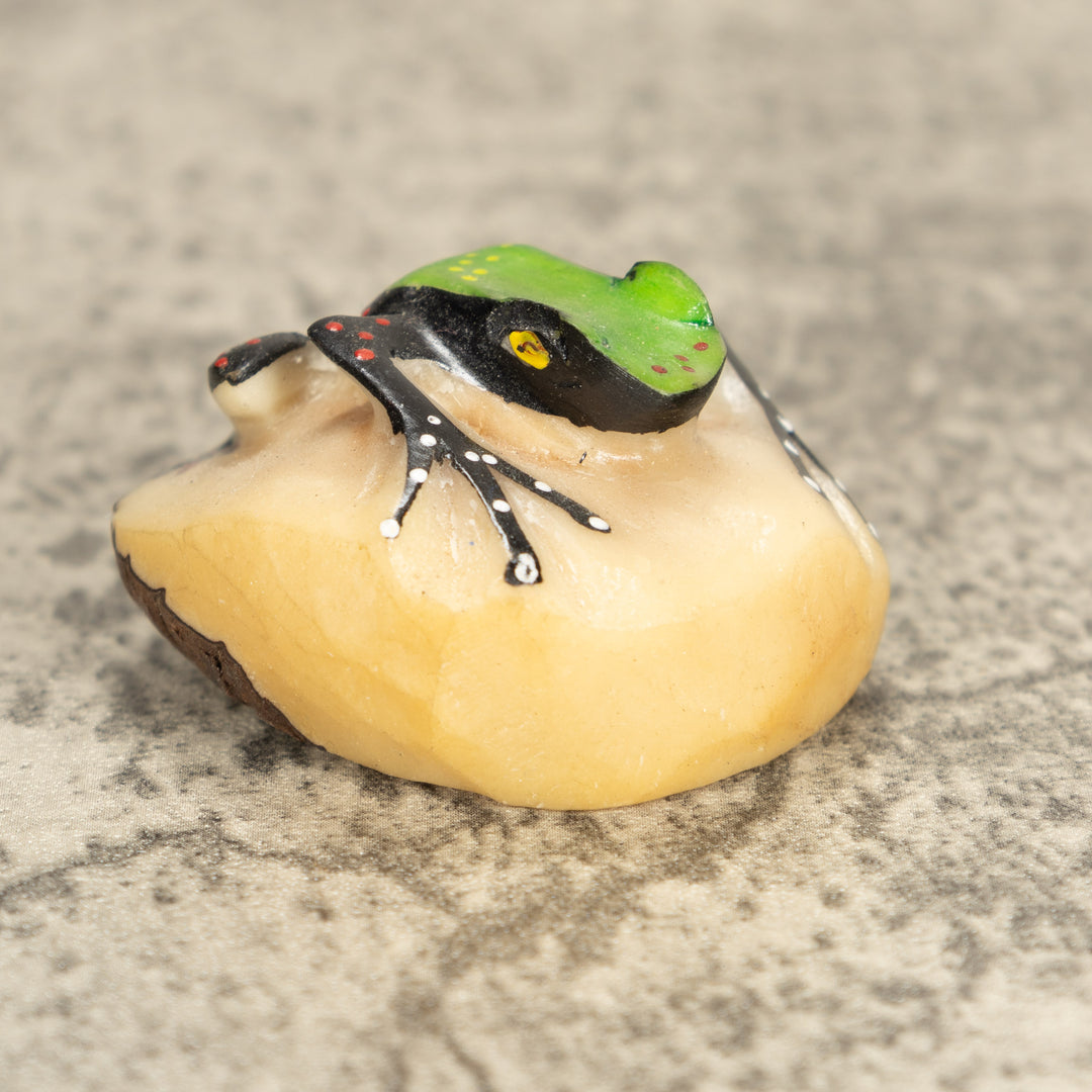 Vintage Poison Dart Tagua Nut Carving