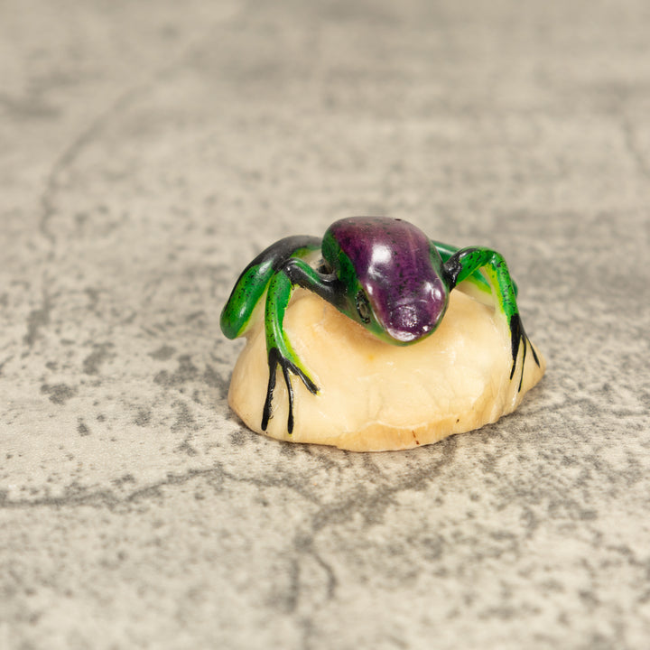 Vintage Poison Dart Tagua Nut Carving