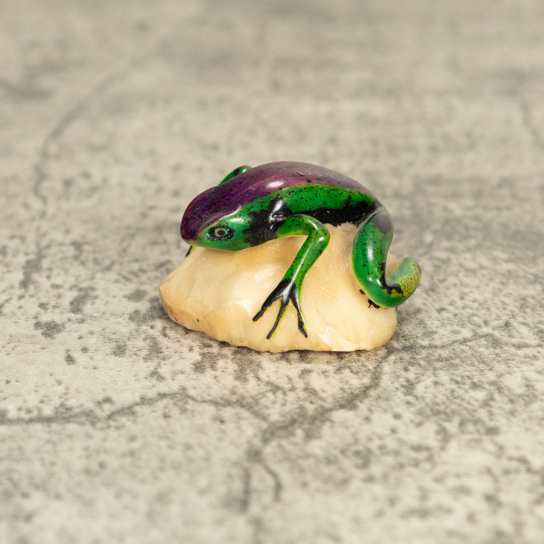 Vintage Poison Dart Tagua Nut Carving