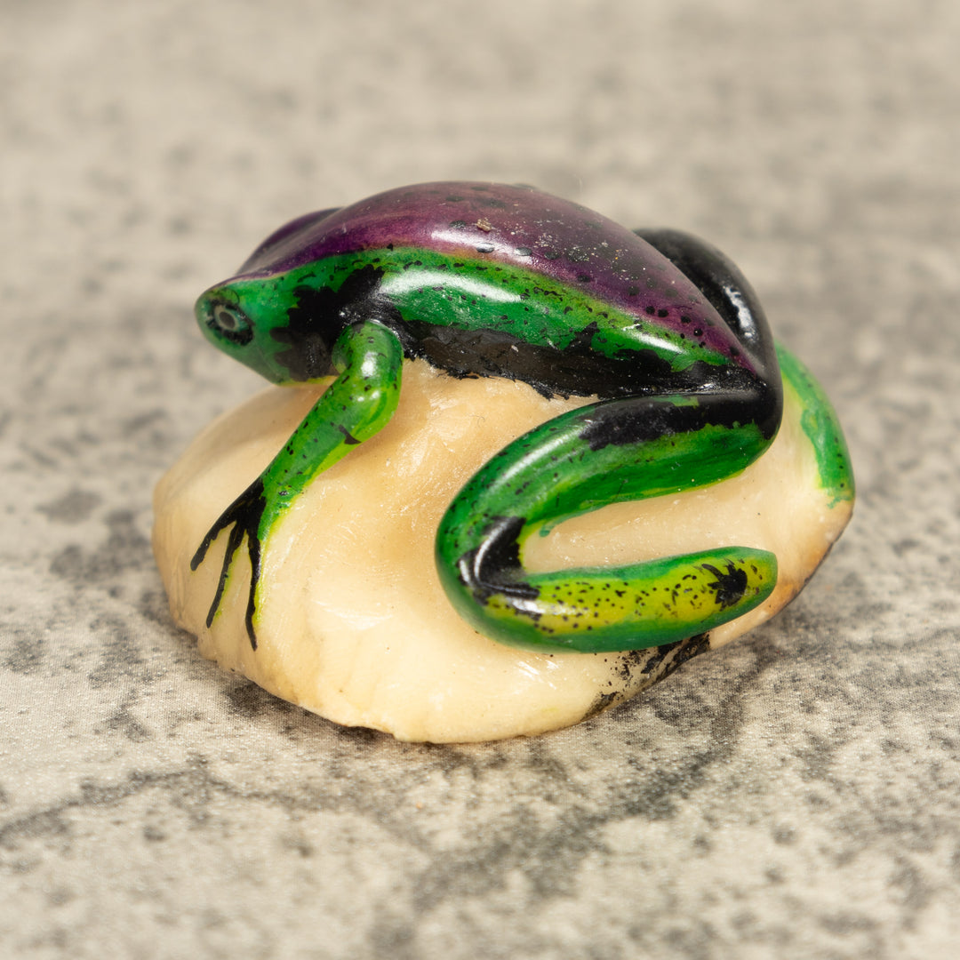 Vintage Poison Dart Tagua Nut Carving