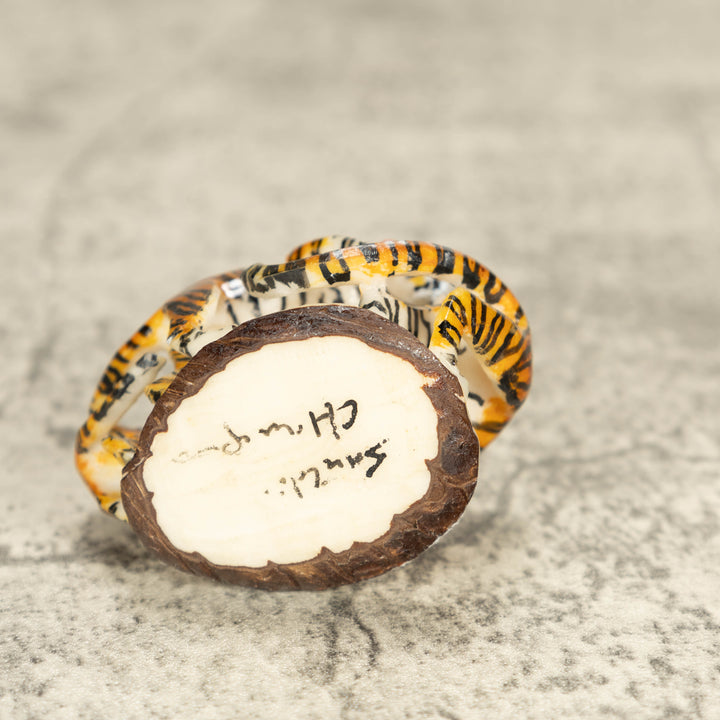 3 Bengal Tiger Cat Tagua Nut Carving