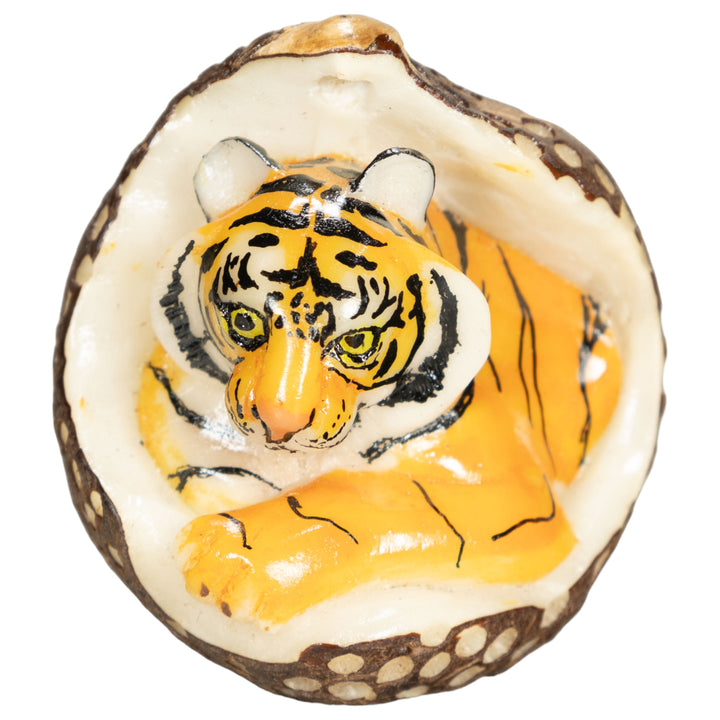 Bengal Tiger Cat Tagua Nut Carving