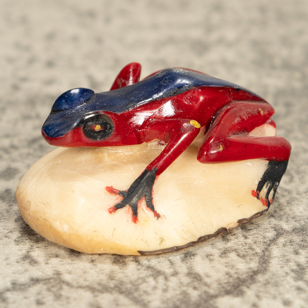 Vintage Poison Dart Tagua Nut Carving