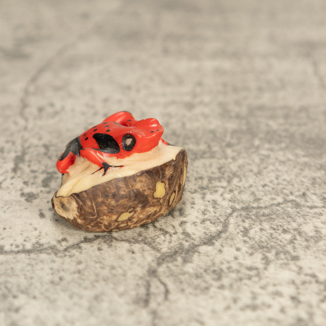 Vintage Poison Dart Tagua Nut Carving