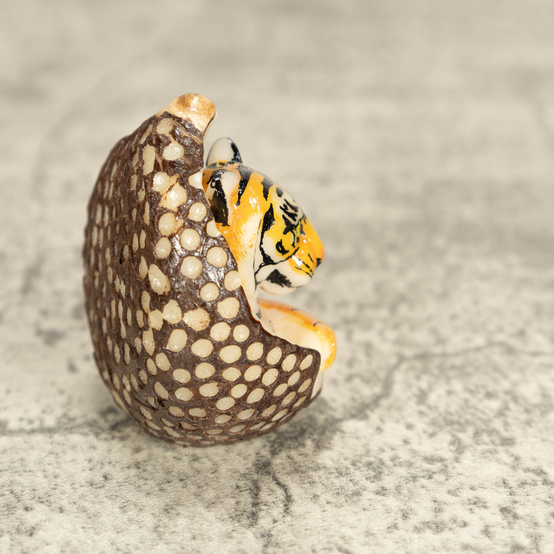 Bengal Tiger Cat Tagua Nut Carving