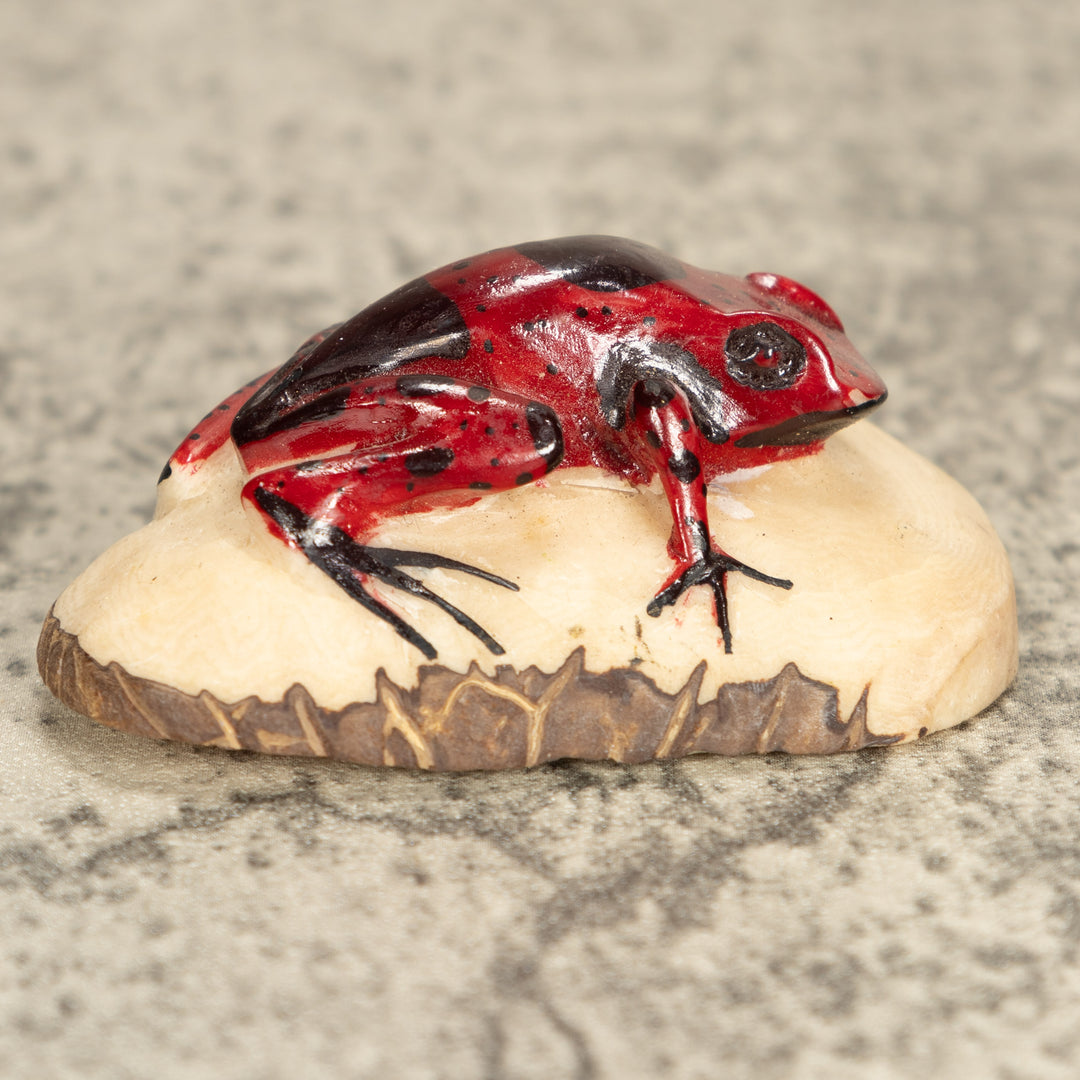 Vintage Poison Dart Tagua Nut Carving