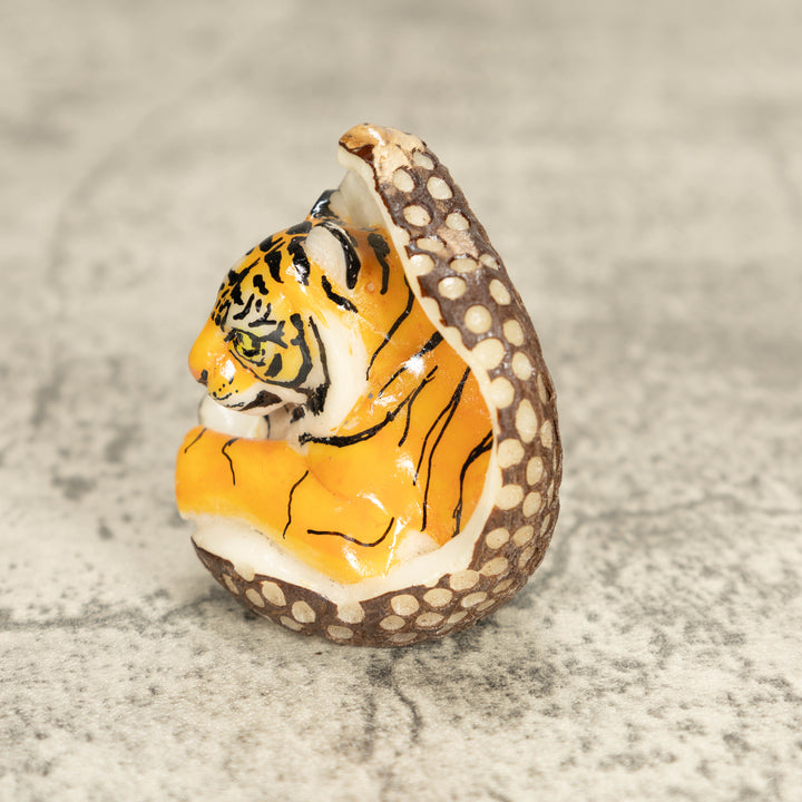 Bengal Tiger Cat Tagua Nut Carving