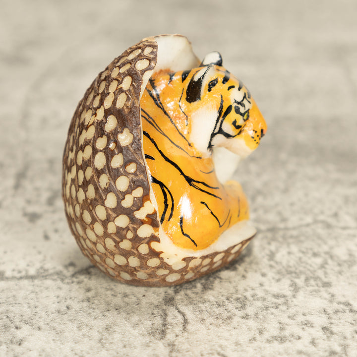 Bengal Tiger Cat Tagua Nut Carving