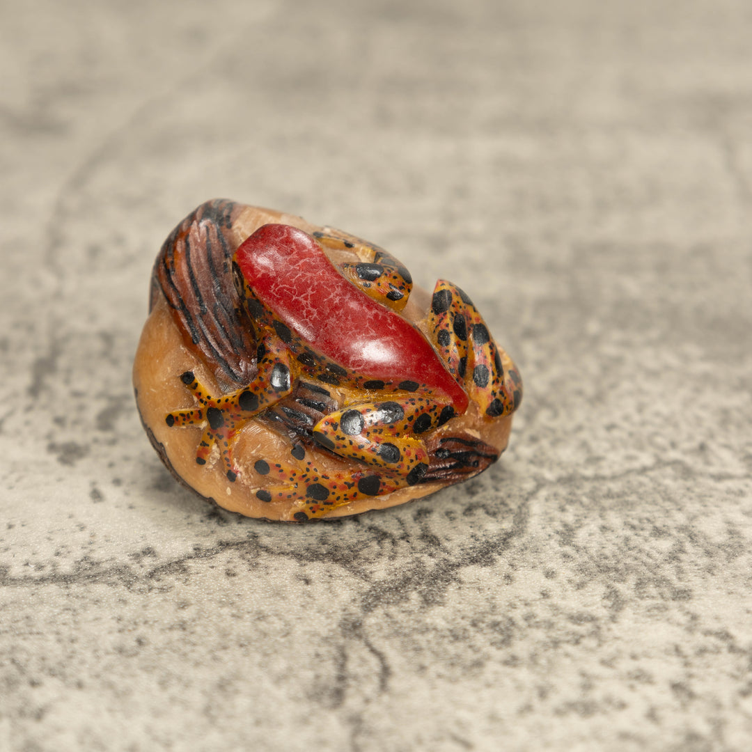 Vintage Poison Dart Tagua Nut Carving