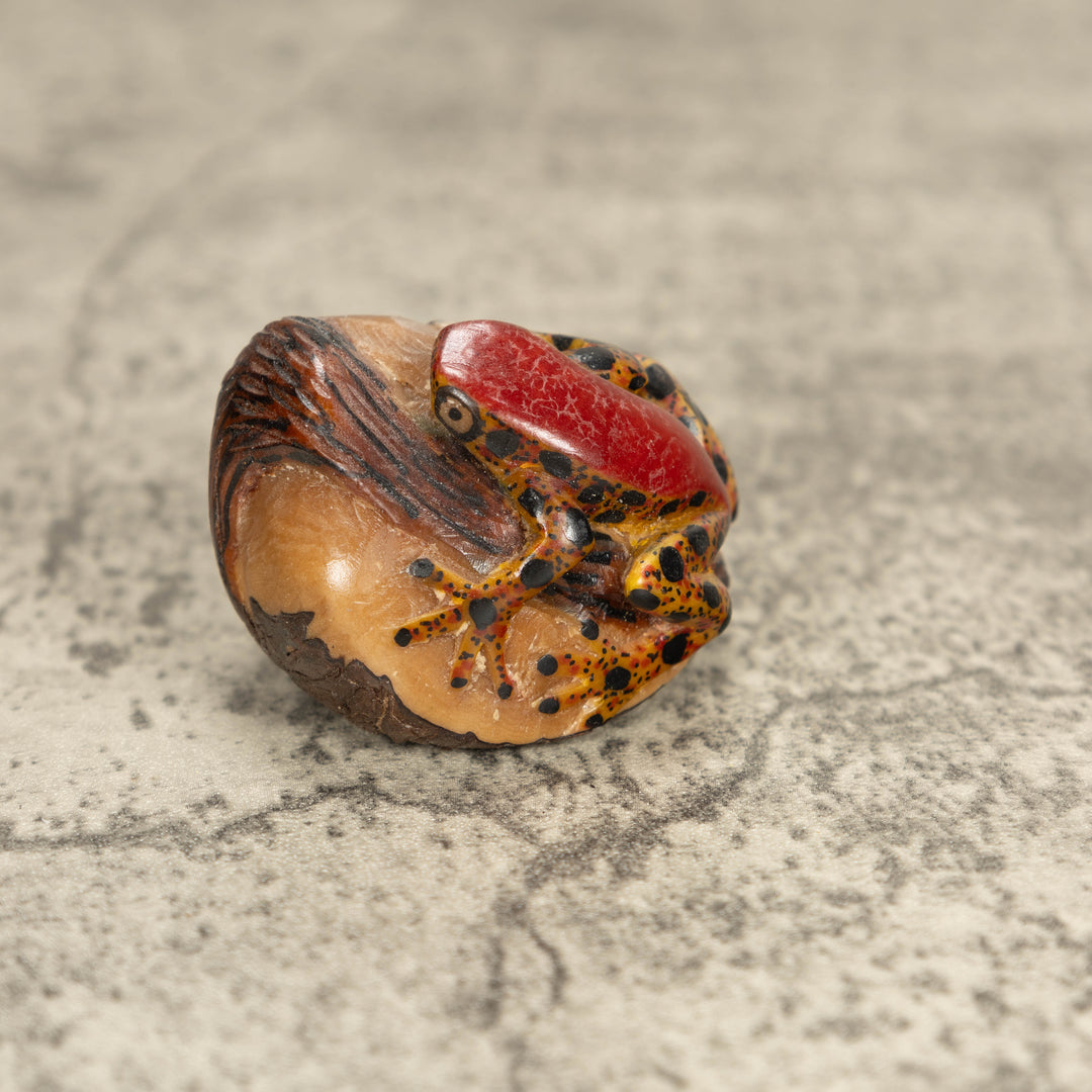 Vintage Poison Dart Tagua Nut Carving