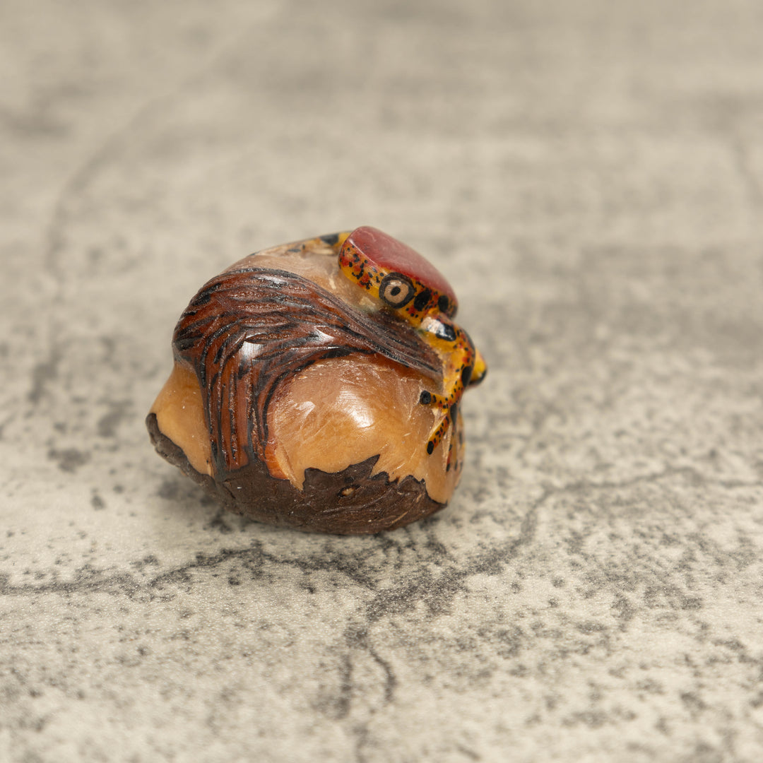 Vintage Poison Dart Tagua Nut Carving
