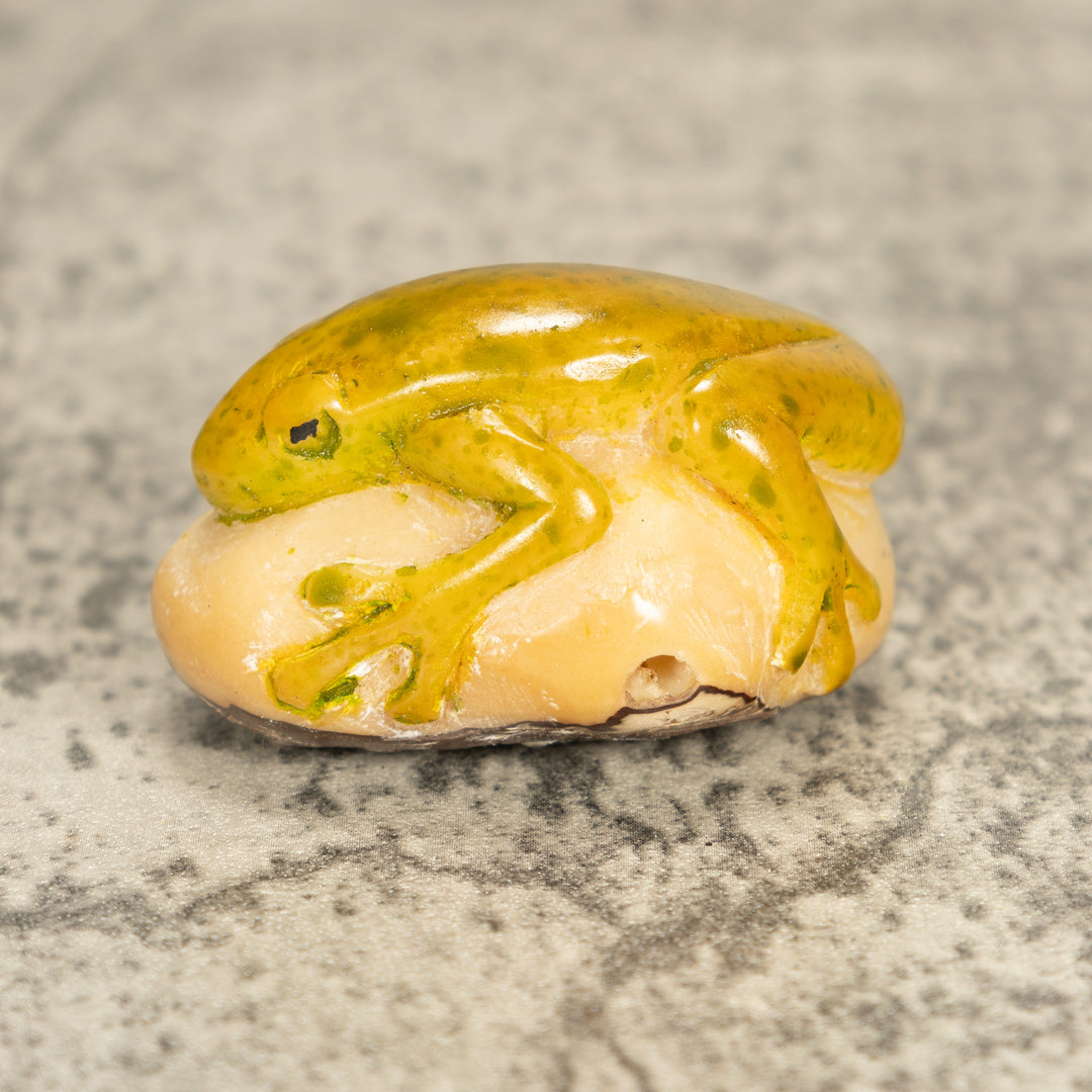 Vintage Poison Dart Tagua Nut Carving