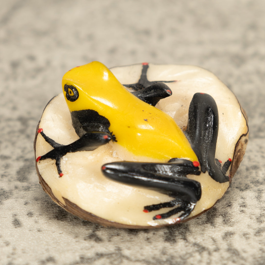 Vintage Poison Dart Tagua Nut Carving