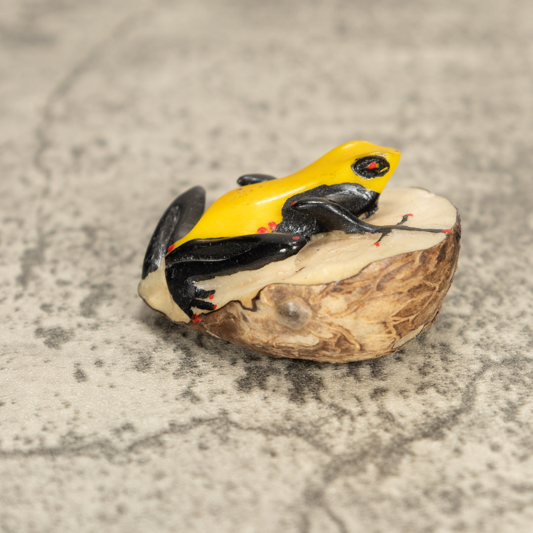 Vintage Poison Dart Tagua Nut Carving