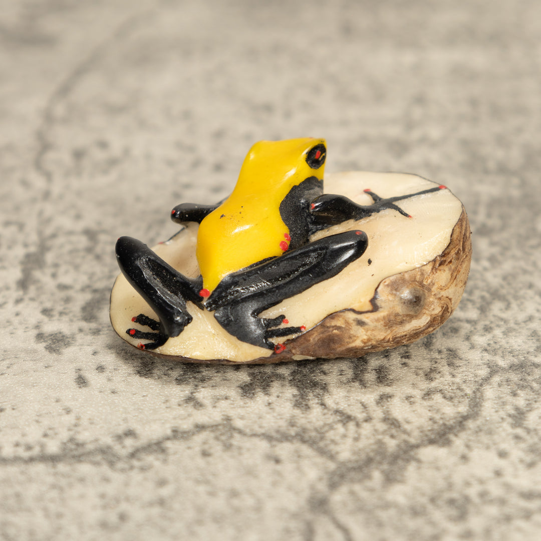 Vintage Poison Dart Tagua Nut Carving