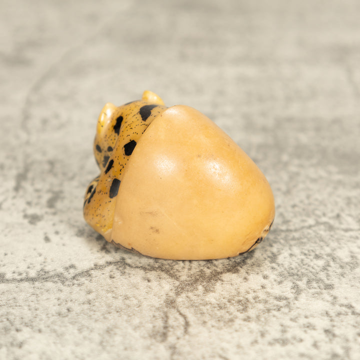 Vintage Jaguar Cat Tagua Nut Carving