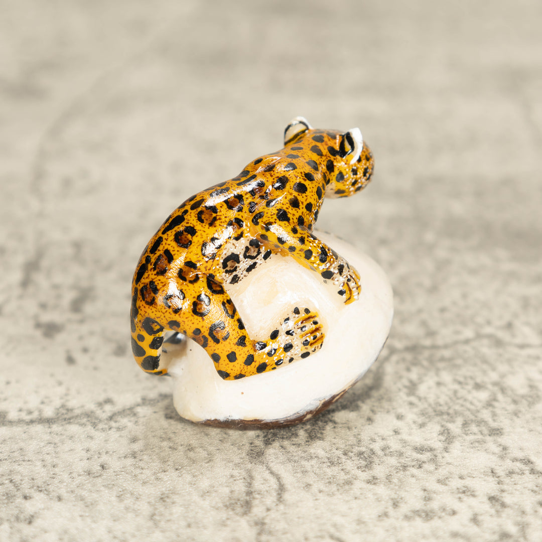 Jaguar Cat Tagua Nut Carving