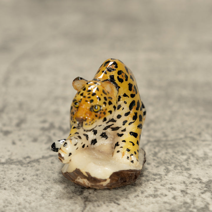 Jaguar Cat Tagua Nut Carving